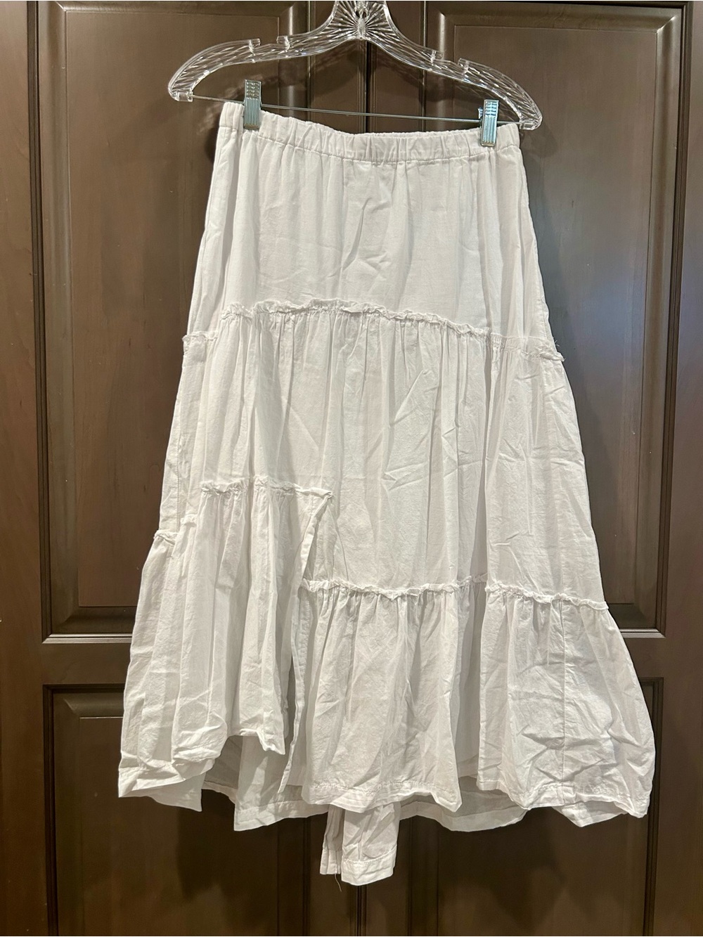 WILT Tiered Maxi Skirt in White, Size XS